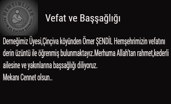 Vefat ve Başsağlığı